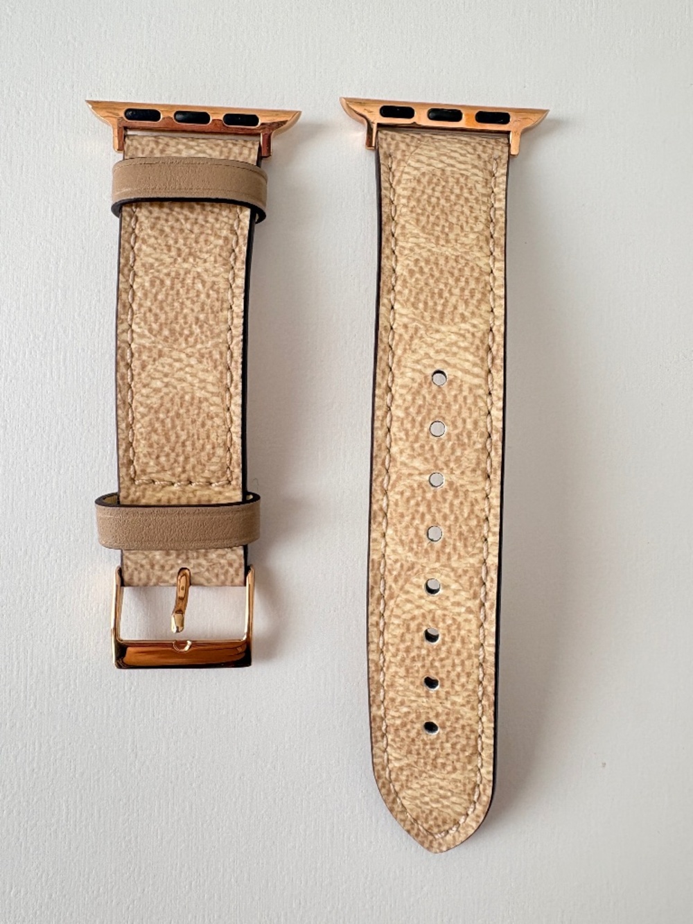 Coach Apple Watch Band 38/40/41mm Signature Canvas & Rose Gold Hardware